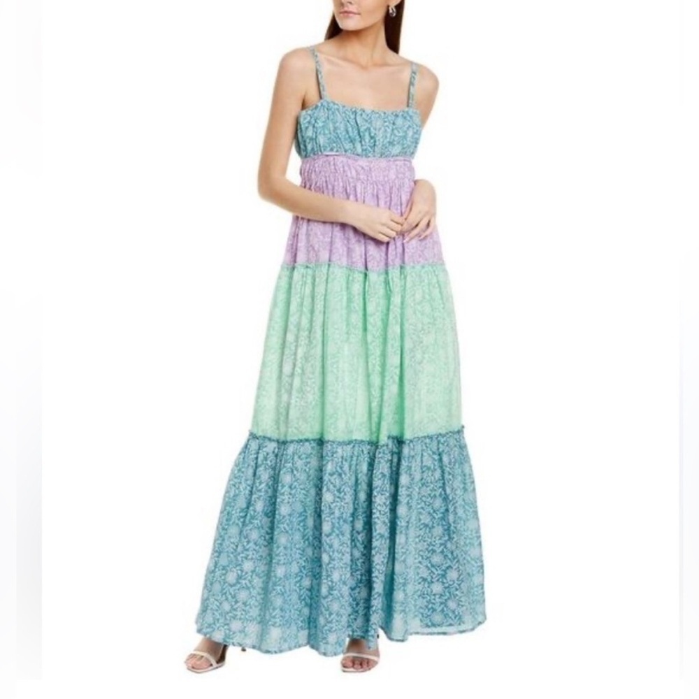 Ro's Garden Sz XL Malena Tiered Maxi Dress Floral Print Boho